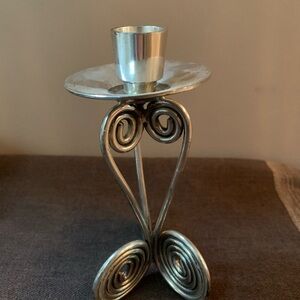 Elegant Silver Candle Holder